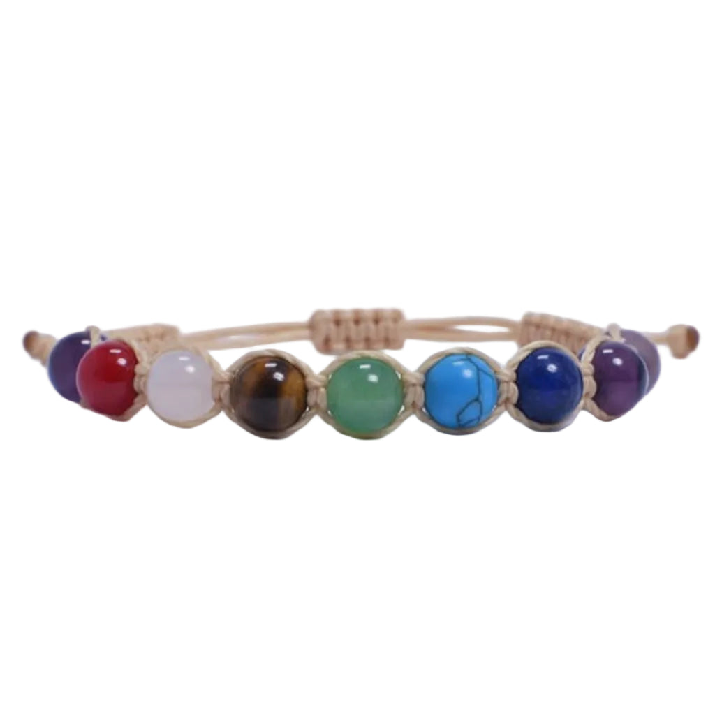 Pulsera 7 chakras con hilo natural