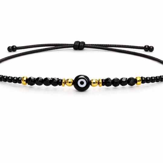 Pulsera negra ojo turco