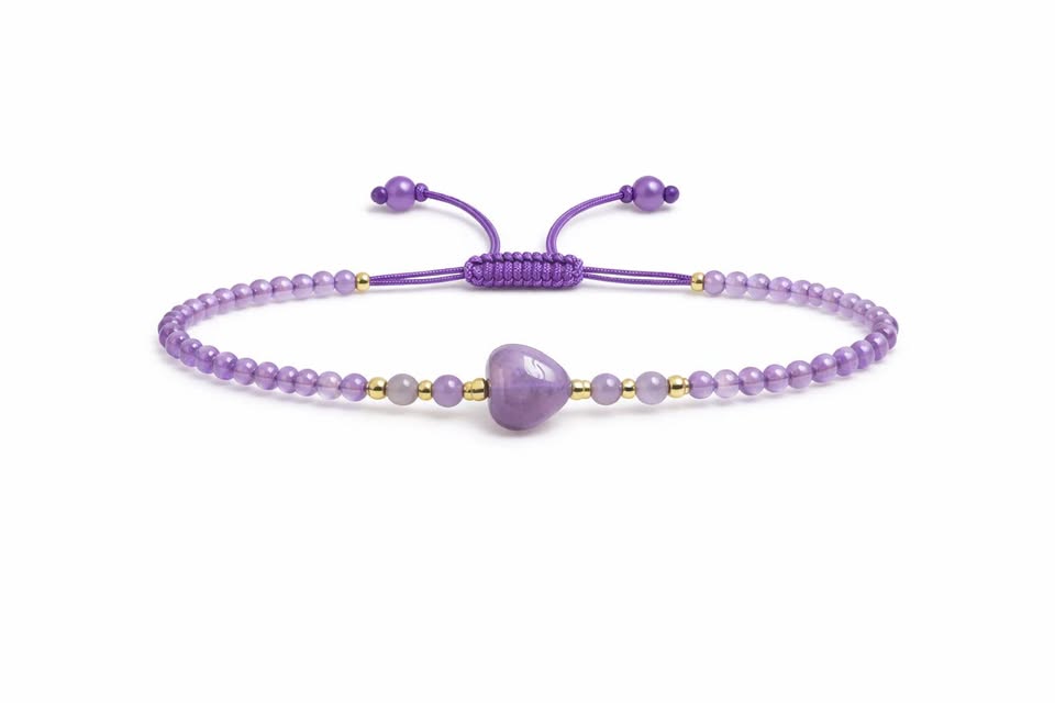 Pulsera de Amatista Corazón