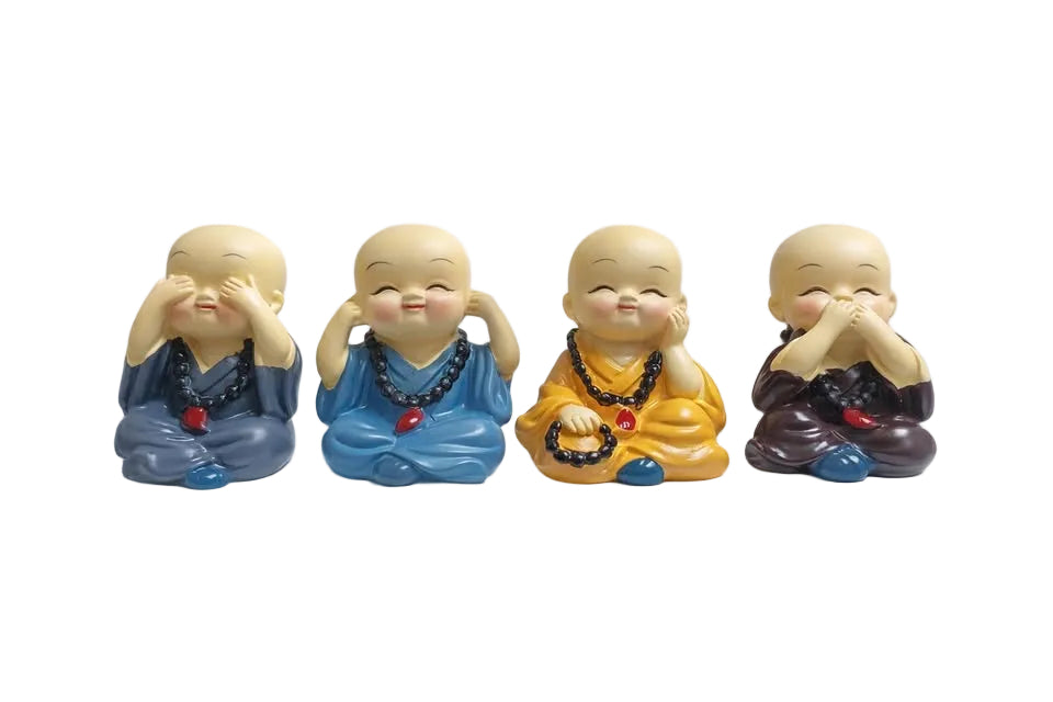 Figuras Decorativas de Monjes Sabios – Set de 4