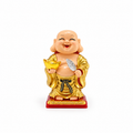 Buda de la Riqueza Solar con Lingote Dorado – Abundancia y Prosperidad