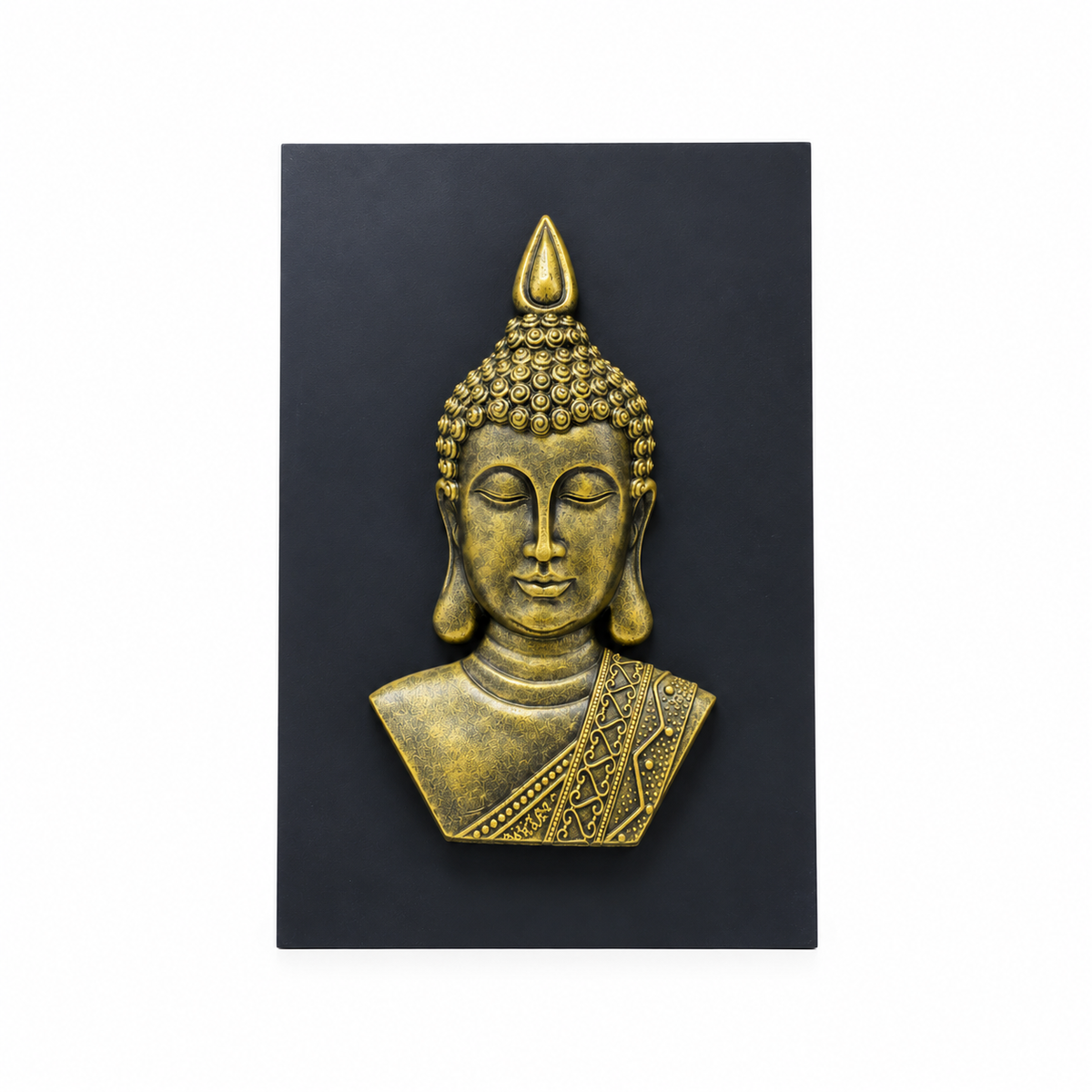 Cuadro Decorativo de Buda Negro y Dorado – Relieve Espiritual