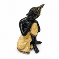 Buda Negro y Dorado en Postura de Descanso – Figura Decorativa