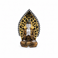 Buda Sentado con Manos en Oración y Aura Dorada – Figura Decorativa