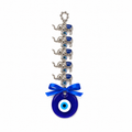 Colgante de Ojo Turco con 5 Elefantes para Protección y Buena Fortuna