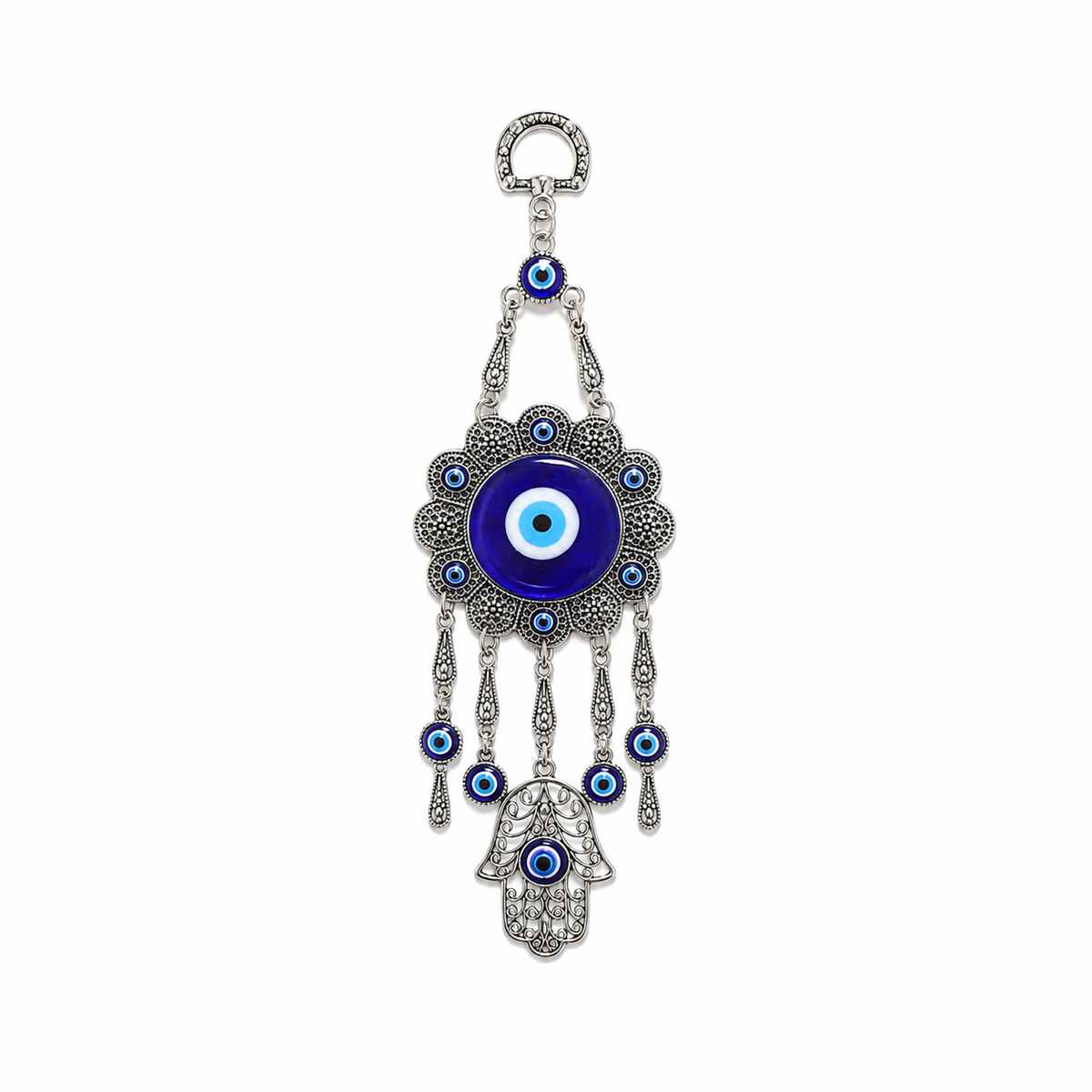 Colgante de Ojo Turco con Mano de Hamsa para Protección