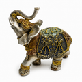 Elefante de la Suerte Plateado y Dorado 20 cm – Prosperidad y Protección