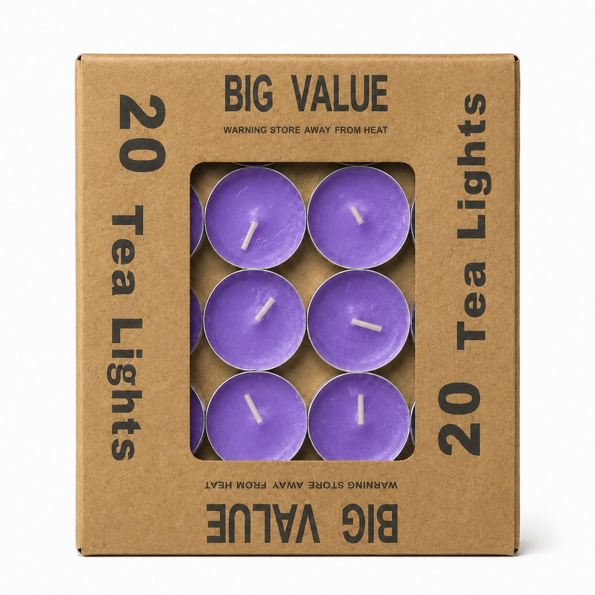 Velas Tea Light Moradas – Pack de 20 Unidades