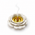 Porta Incienso para Conos Flor de Loto Blanco