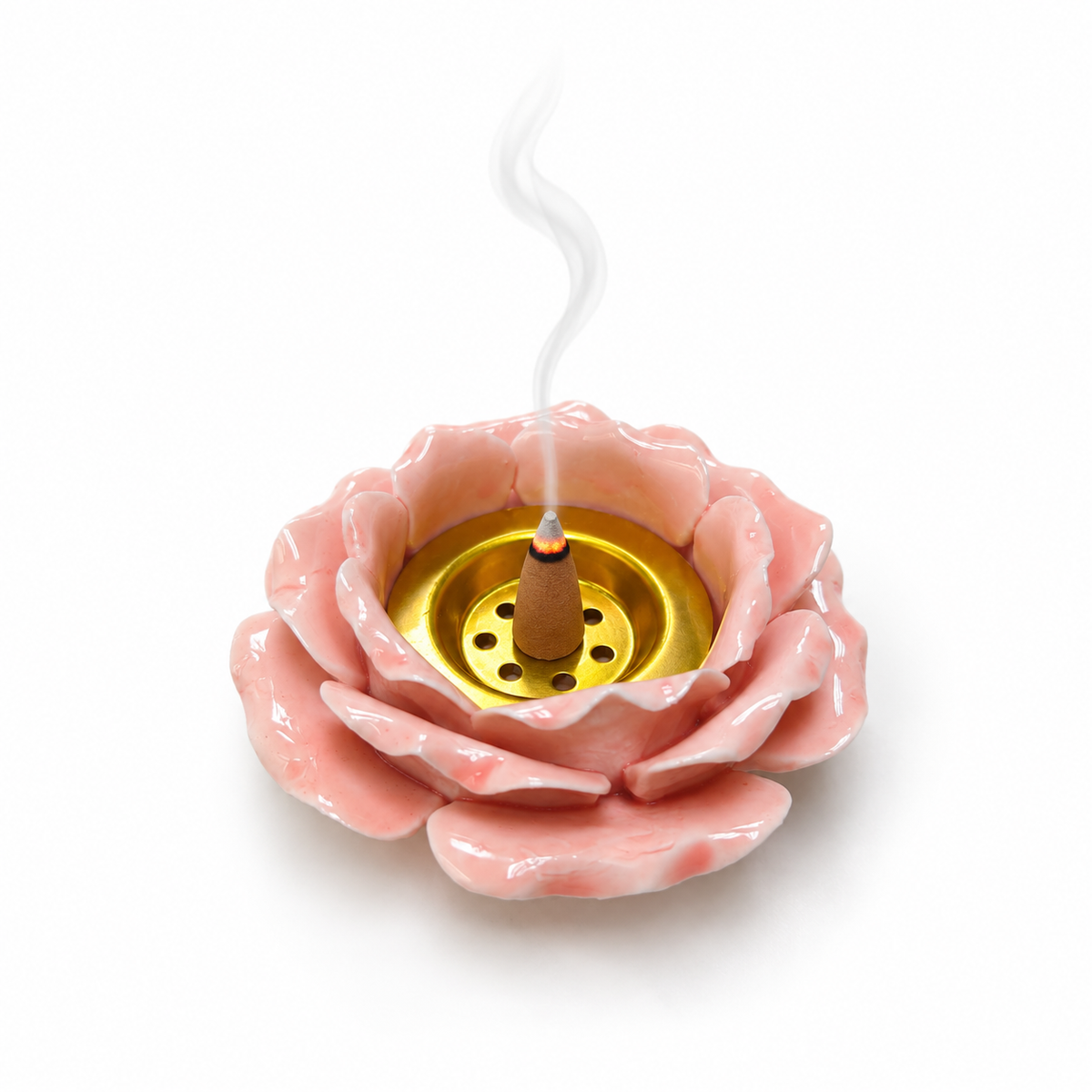 Porta Incienso para Conos Flor de Loto Rosado