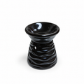 Quemador de Esencias de Cerámica Ondulado Negro – 7.5 cm
