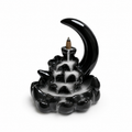 Quemador de Incienso de Reflujo Negro Luna y Cascada – 14 cm