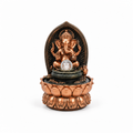 Pileta de Agua Ganesha Bronce con Esfera – Prosperidad y Abre Caminos