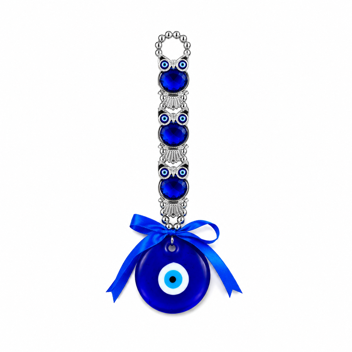Colgante de Búhos con Ojo Turco para Protección y Sabiduría