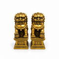 Pareja de Leones Fu Dorados 14 cm – Protección y Prosperidad