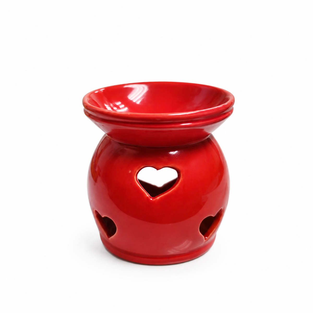 Quemador de Esencias Corazones Rojo de Cerámica – 9 cm