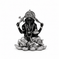 Ganesha Negro y Plateado 10 cm – Prosperidad, Sabiduría y Buena Fortuna
