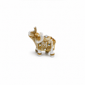 Elefante de la Suerte Blanco con Dorado 7 cm – Prosperidad y Protección
