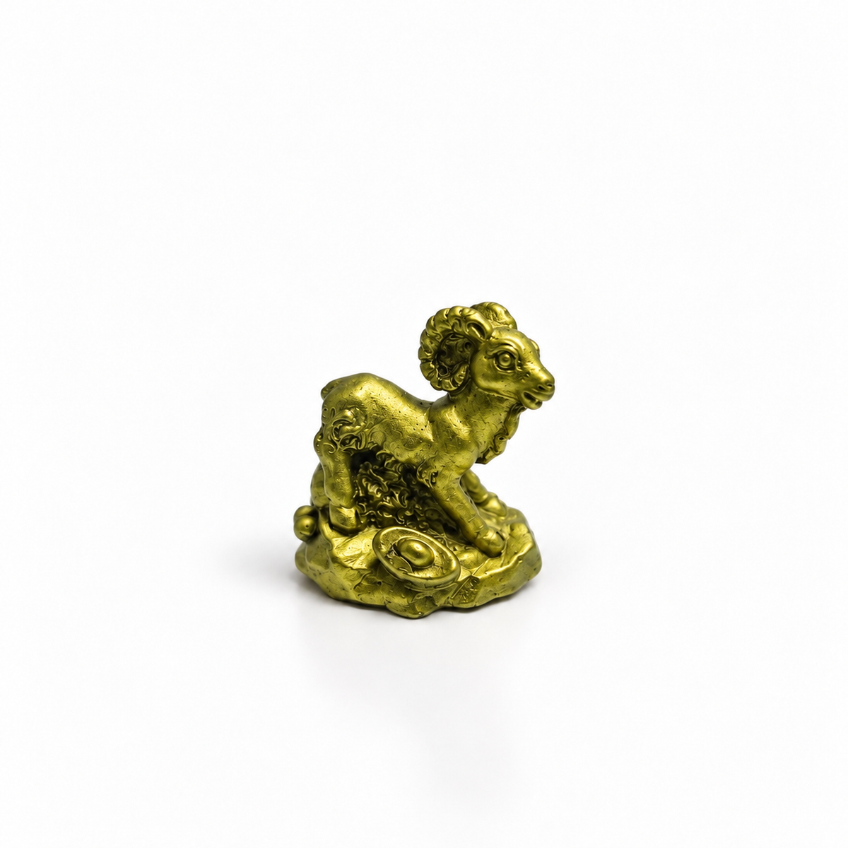 Mini Figura de Cabra Dorada con Moneda de la Fortuna 3 cm – Prosperidad y Abundancia