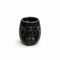 Quemador de Esencias de Cerámica Buda de la Abundancia Negro – 8 cm