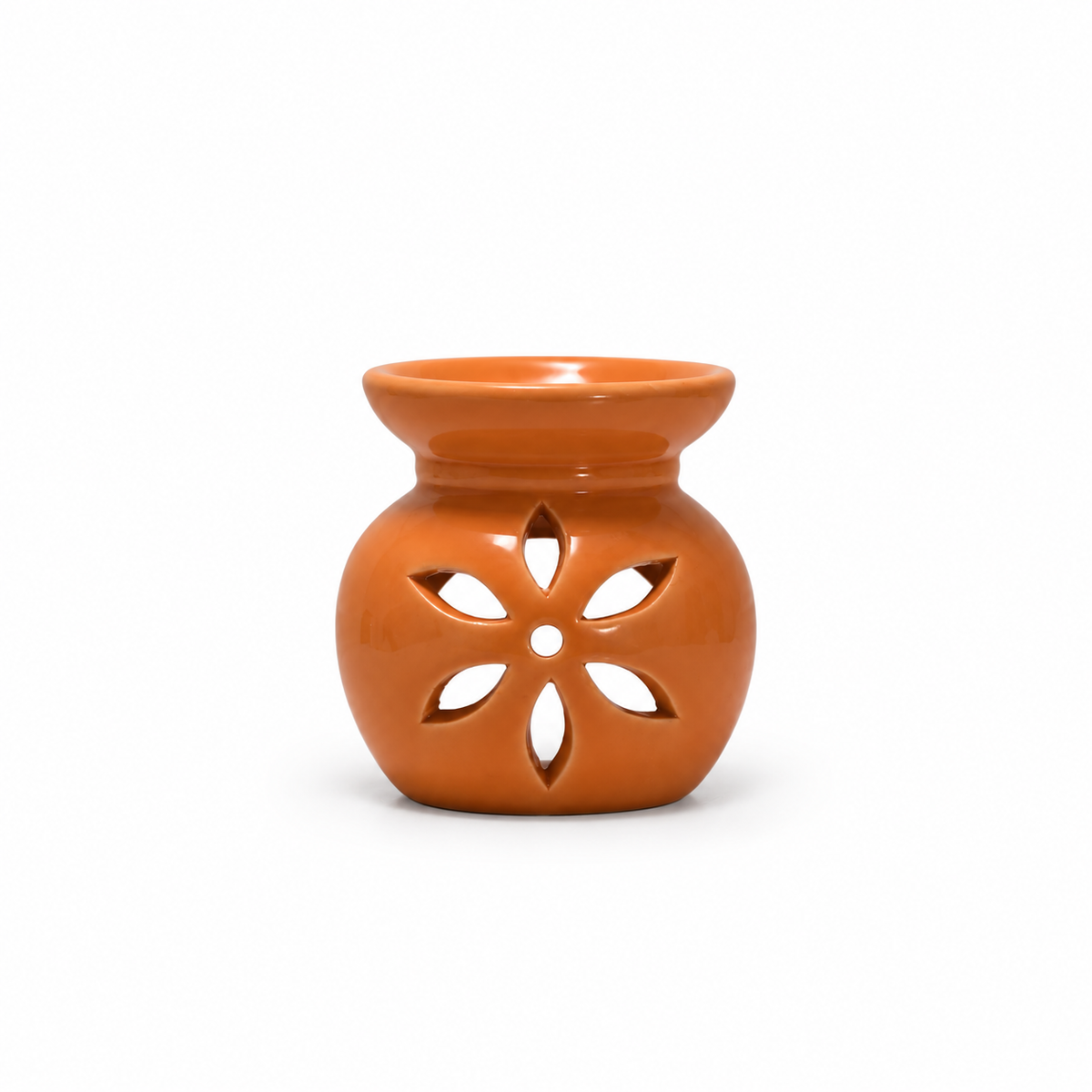 Quemador de Esencias de Cerámica Diseño Pétalos Terracota – 6.5 cm