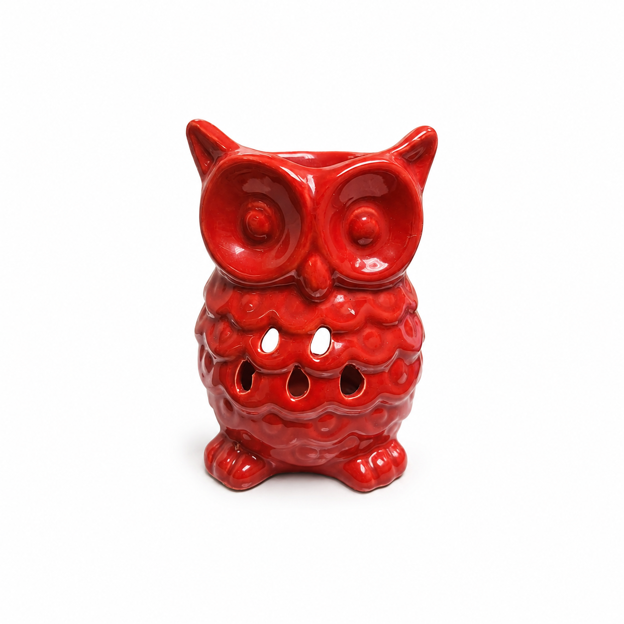 Quemador de Esencias Búho Rojo – 12 cm