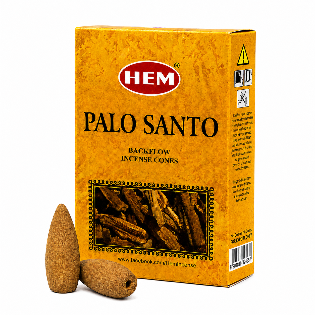 Incienso en Cono con Efecto Cascada Backflow con Aroma a Palo Santo