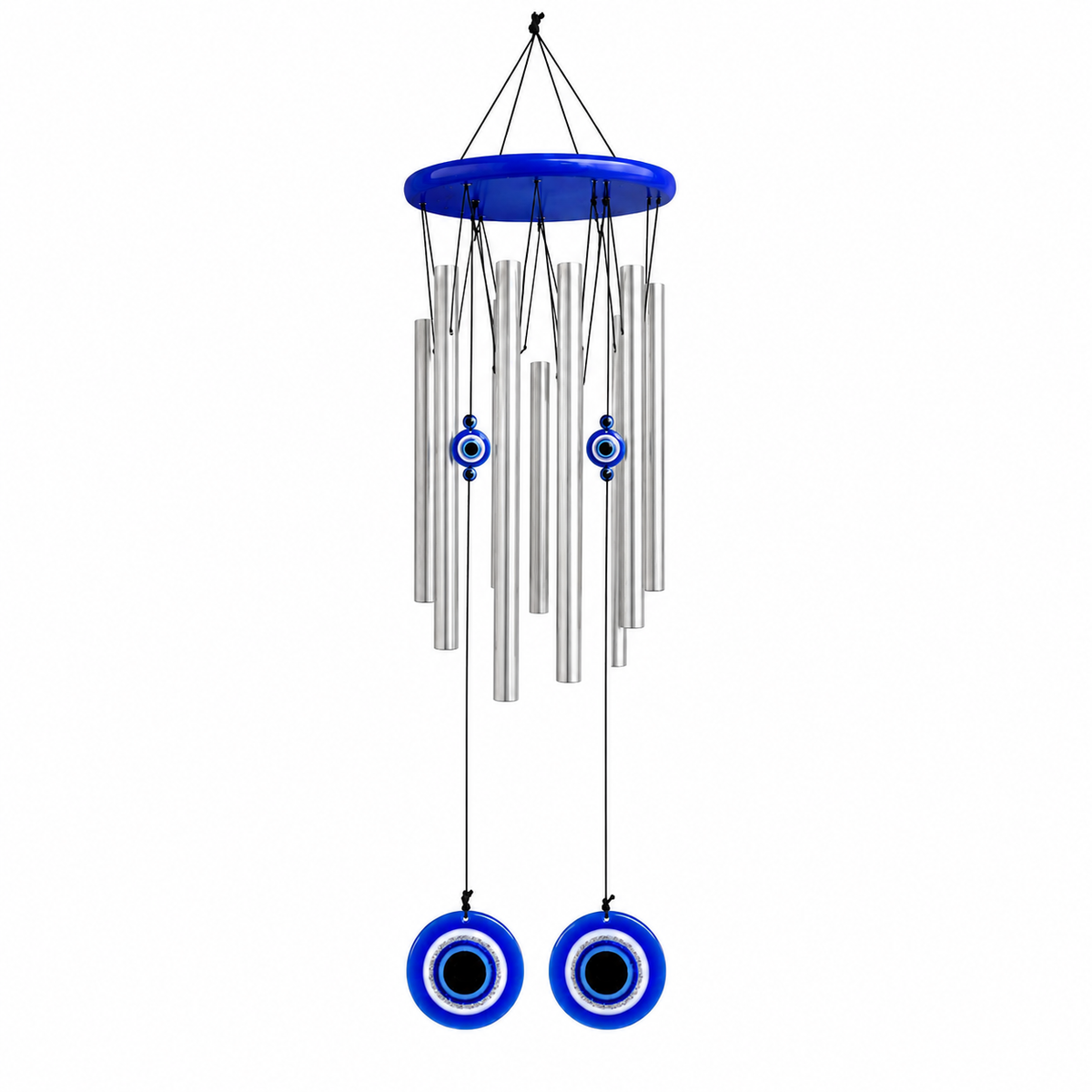 Campana de Viento Azul con Ojo Turco