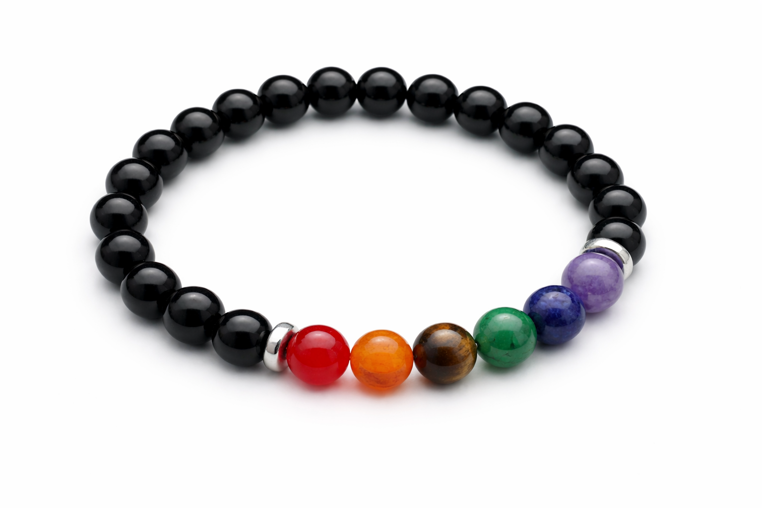 Pulsera 7 Chakras con Piedra Negra