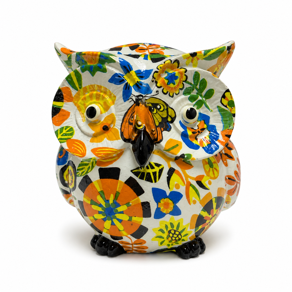 Búho Bohemio Decorativo  Poliresina – 8 cm