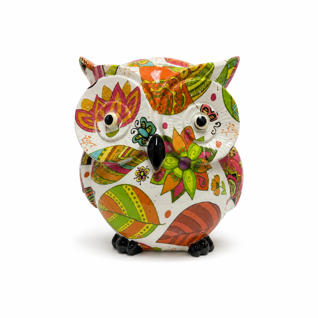 Búho Bohemio Decorativo  Poliresina – 8 cm