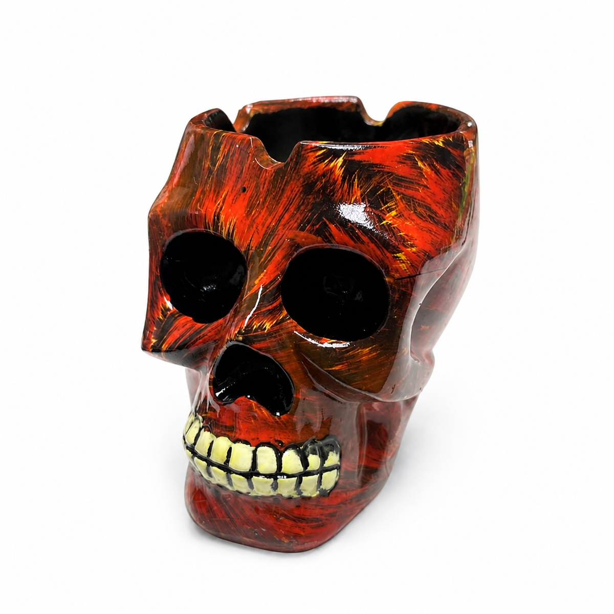 Cenicero de Calavera Decorativa en Colores Variados – 7.5 cm