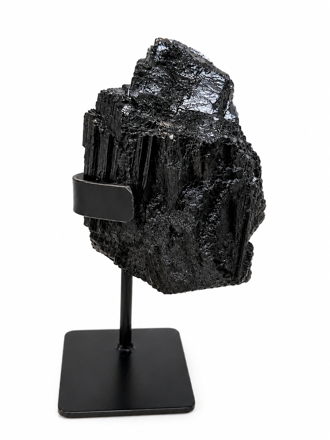 Turmalina Negra Natural en Base – Mineral de Protección y Decoración Energética