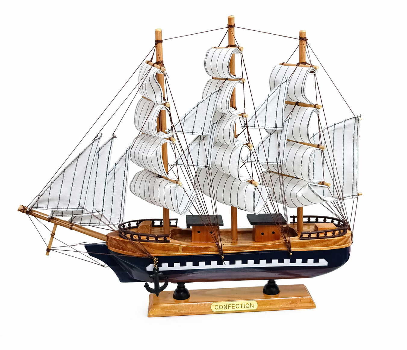 Velero Decorativo de Madera Estilo Clásico