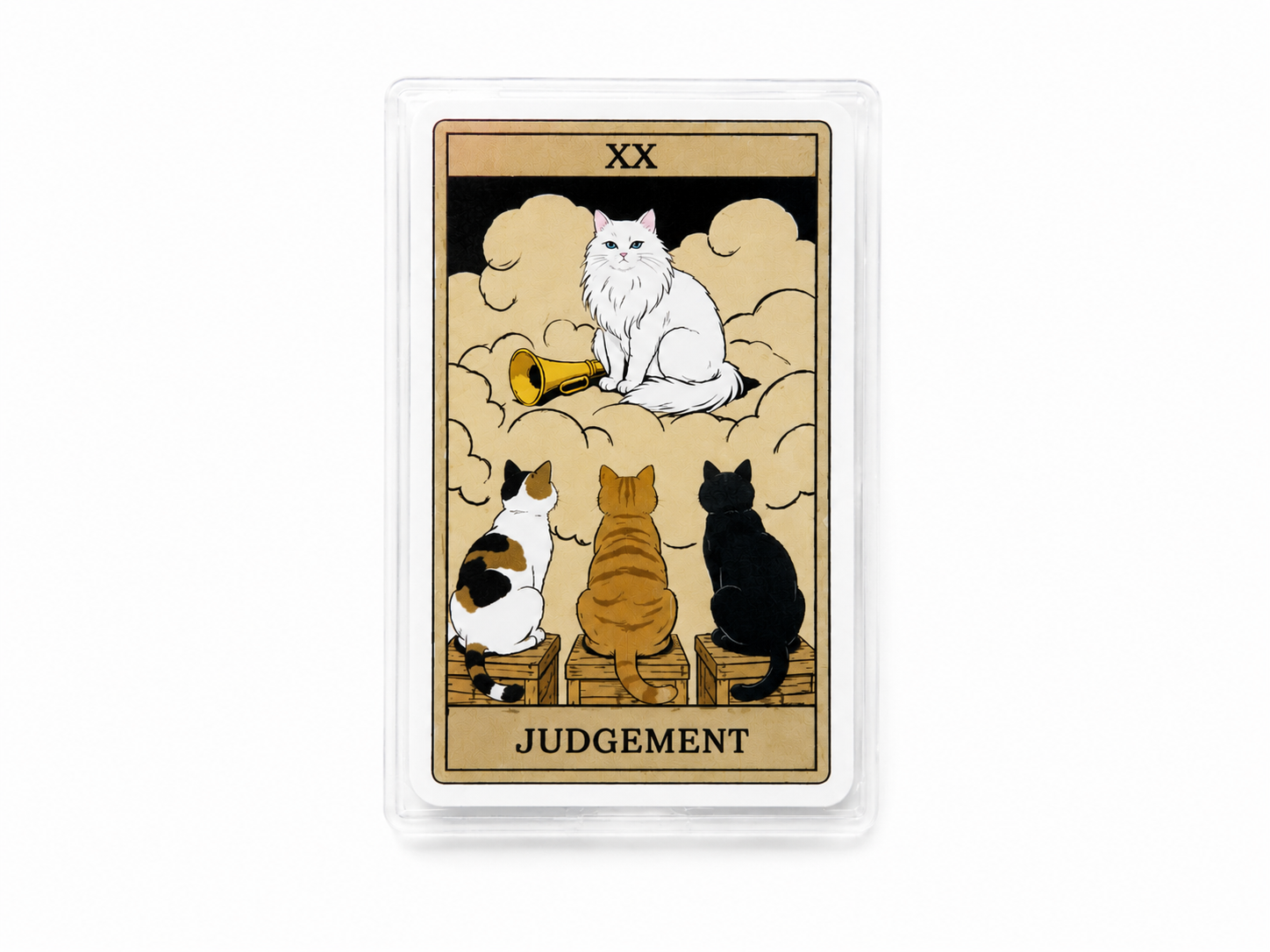 Sticker de Tarot Arcanos Mayores – Diseño Inspirado en Cartas de Tarot con Ilustración de Gatos