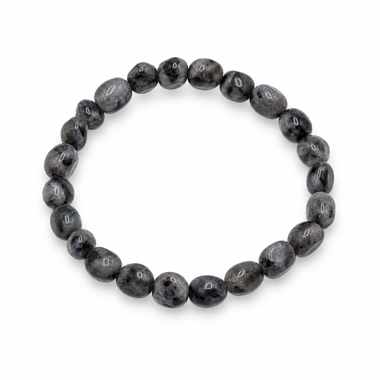 Pulsera Elástica de Lavrikita Piedra Natural Rolada