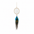 Atrapasueños Mini con Pluma de Pavo Real para Protección y Buenas Energías