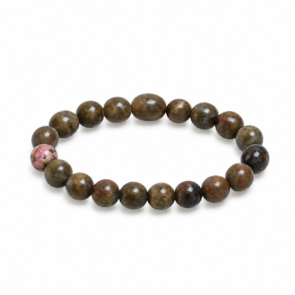 Pulsera de Rodonita Natural – Amor Propio, Equilibrio Emocional y Armonía