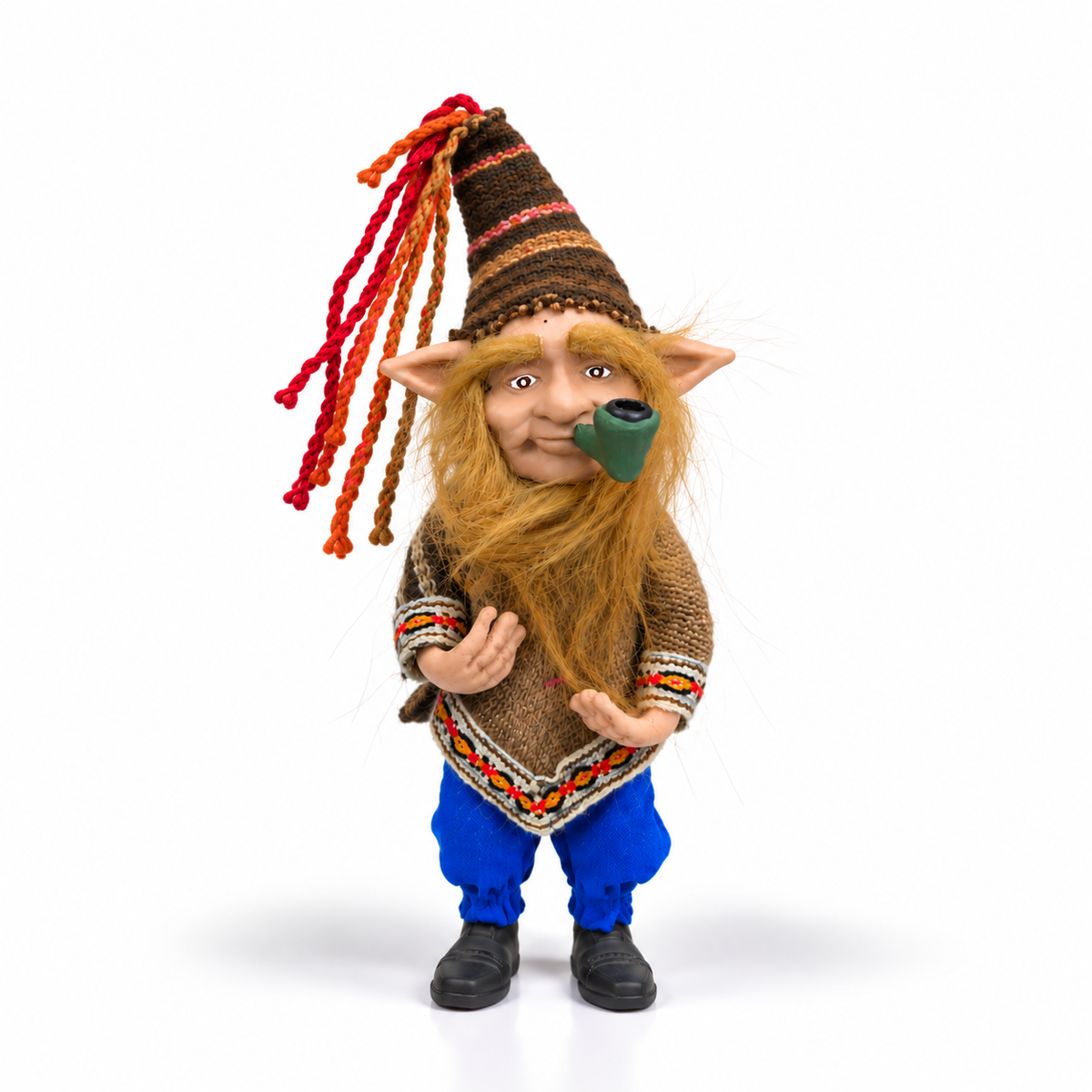 Duende Andino Grande Hecho a Mano con Pipa – Barba Rubia