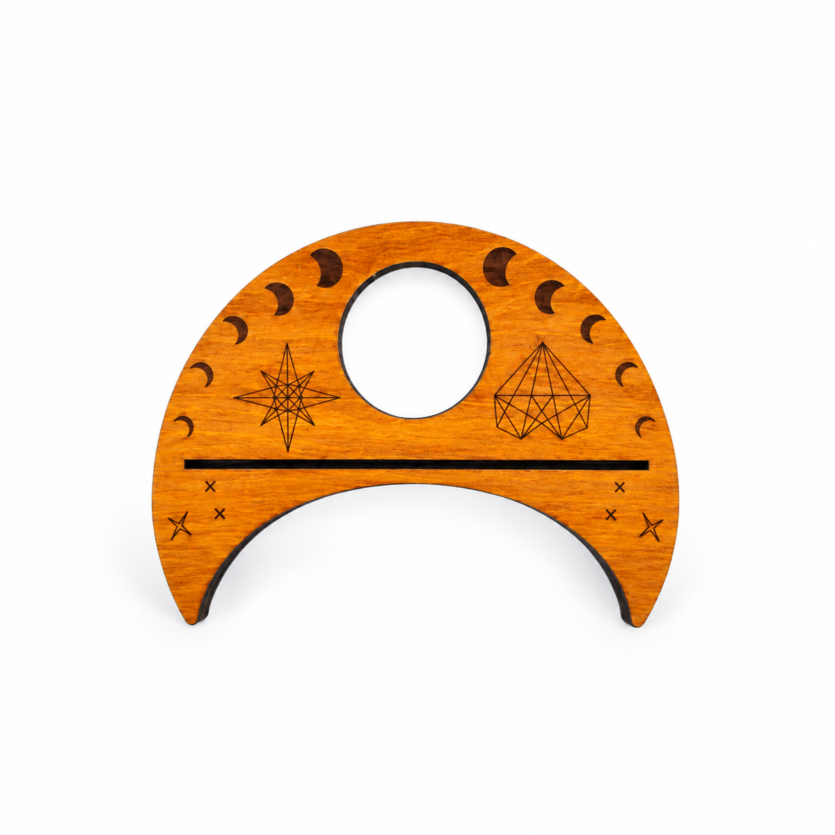 Soporte de Carta de Tarot de Madera – Diseño Fases Lunares