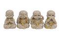 Set de 4 Monjes Arena con Japa Mala Dorado