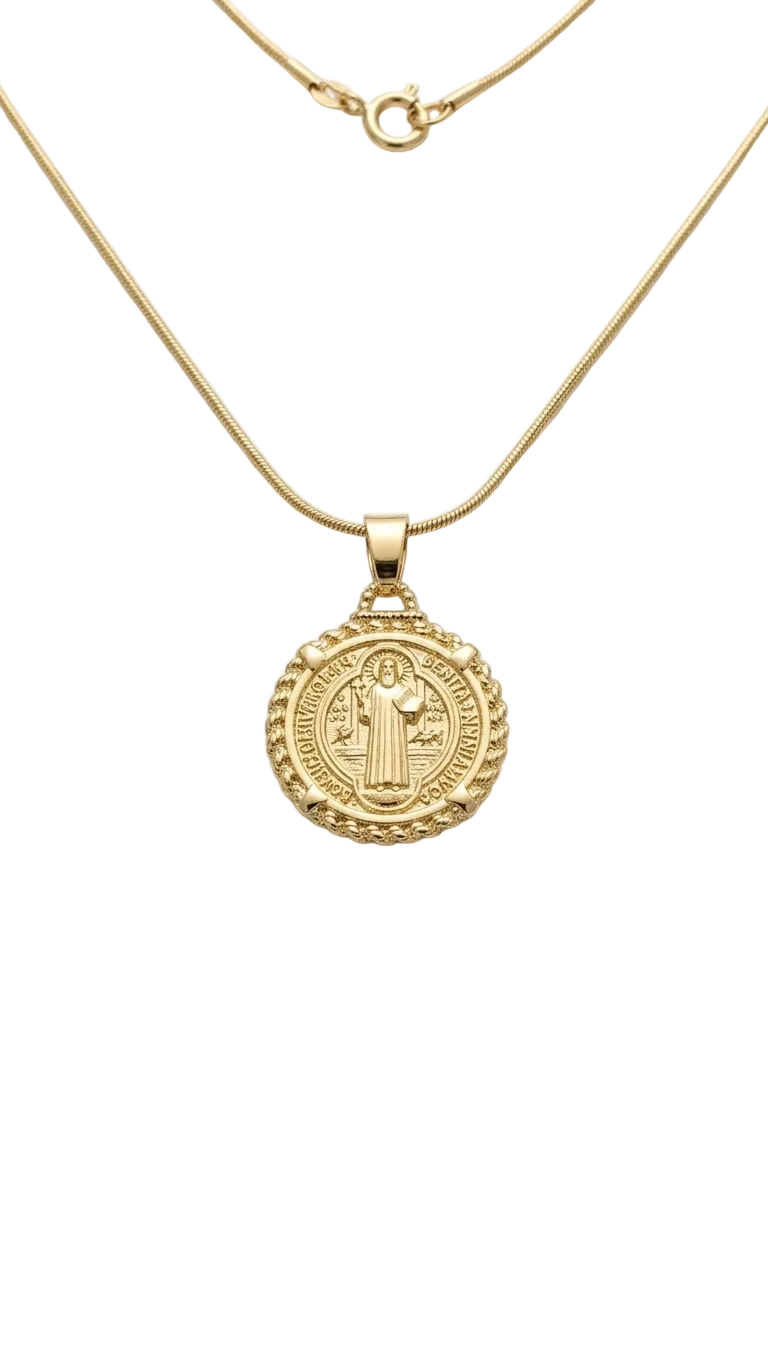 Protección con Estilo: Medalla San Benito - Acero Inoxidable ✨🛡️