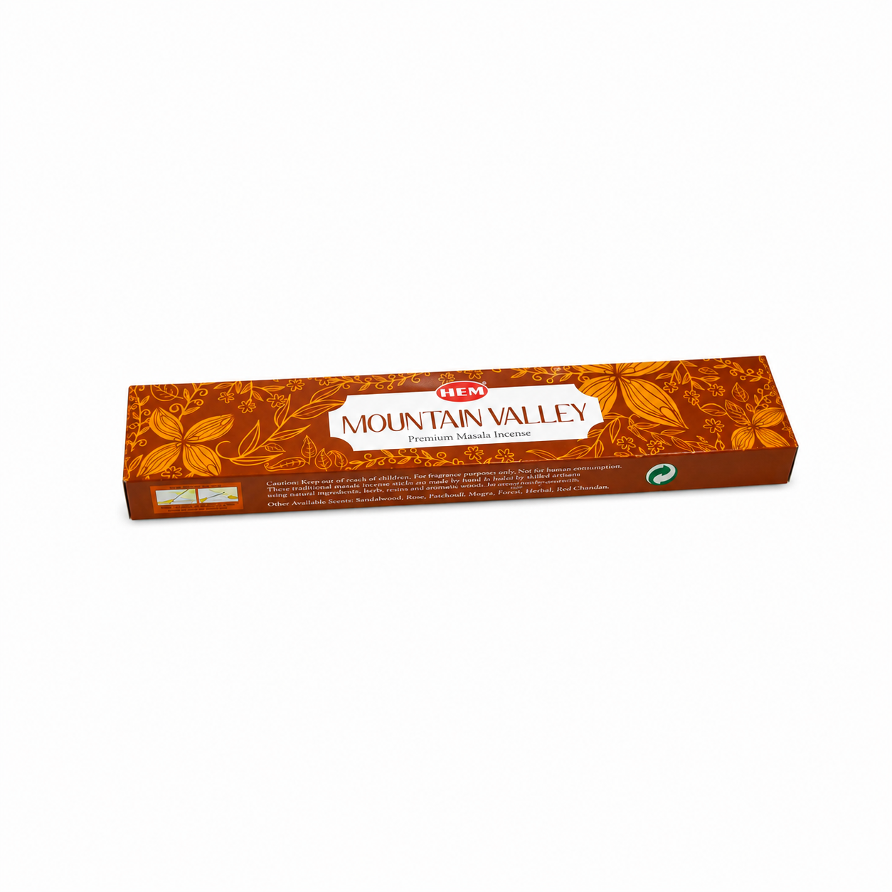 Incienso HEM Mountain Valley con Aroma Herbal y Amaderado