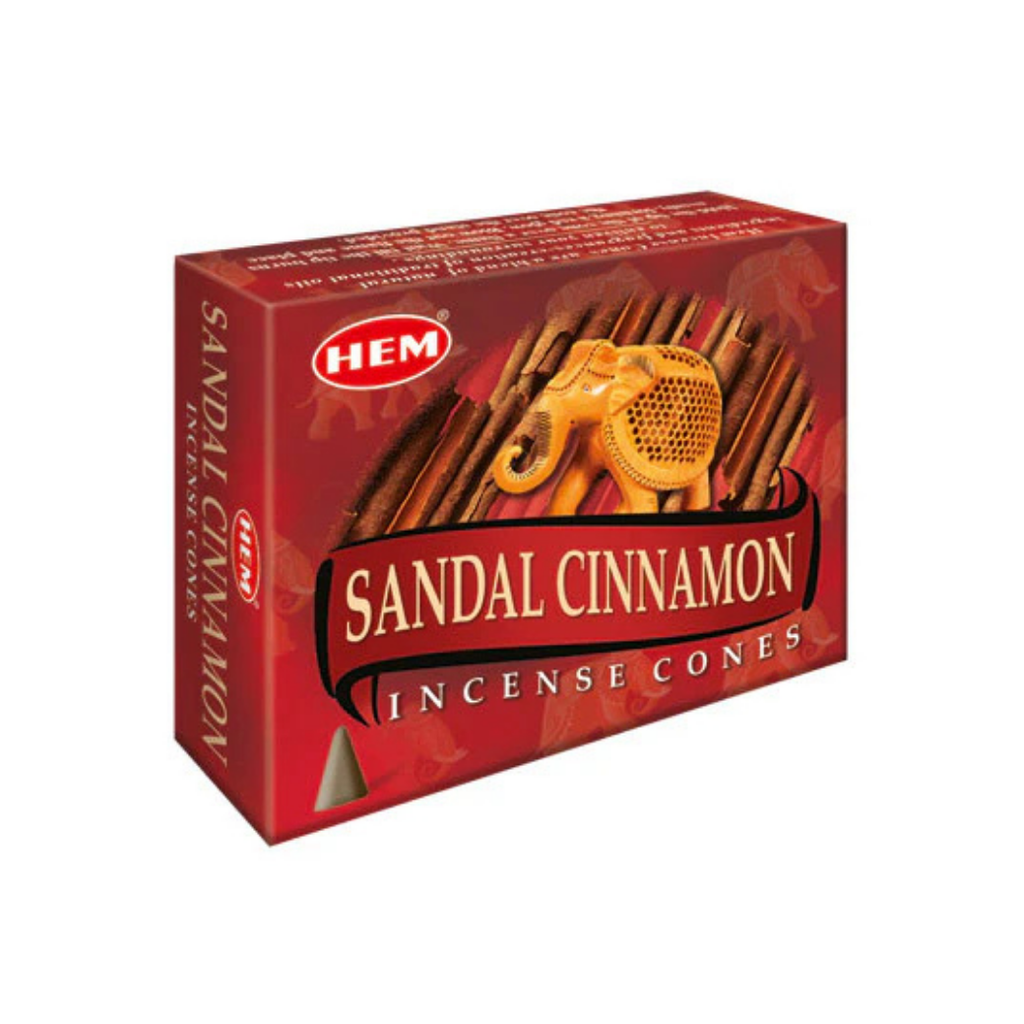 Conos de Incienso HEM Sandal Cinnamon (Sándalo y Canela) – 25 g