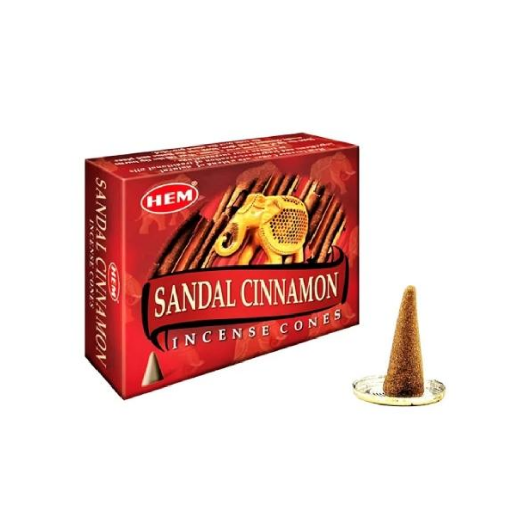 Conos de Incienso HEM Sandal Cinnamon (Sándalo y Canela) – 25 g