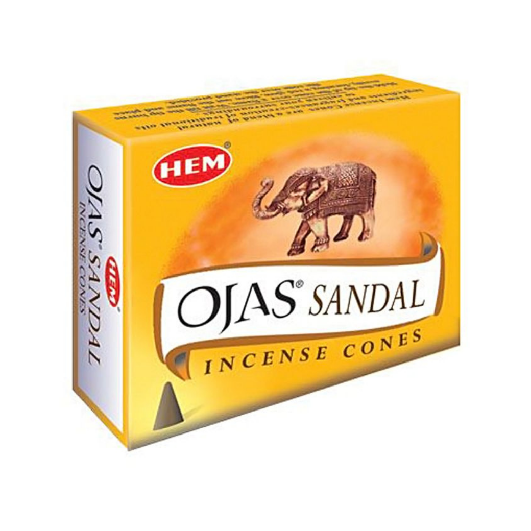 Conos de Incienso HEM Ojas Sandal (Sándalo) – 25 g