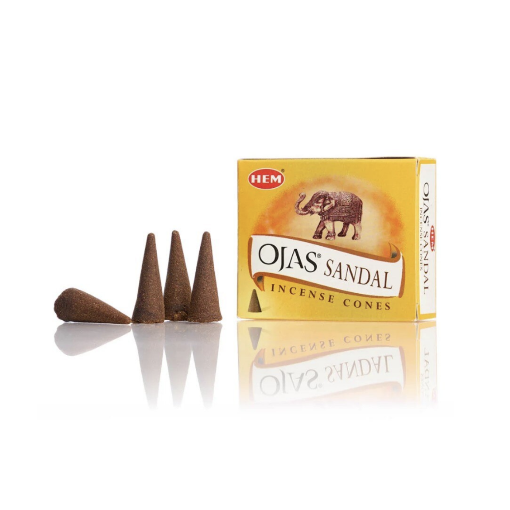 Conos de Incienso HEM Ojas Sandal (Sándalo) – 25 g