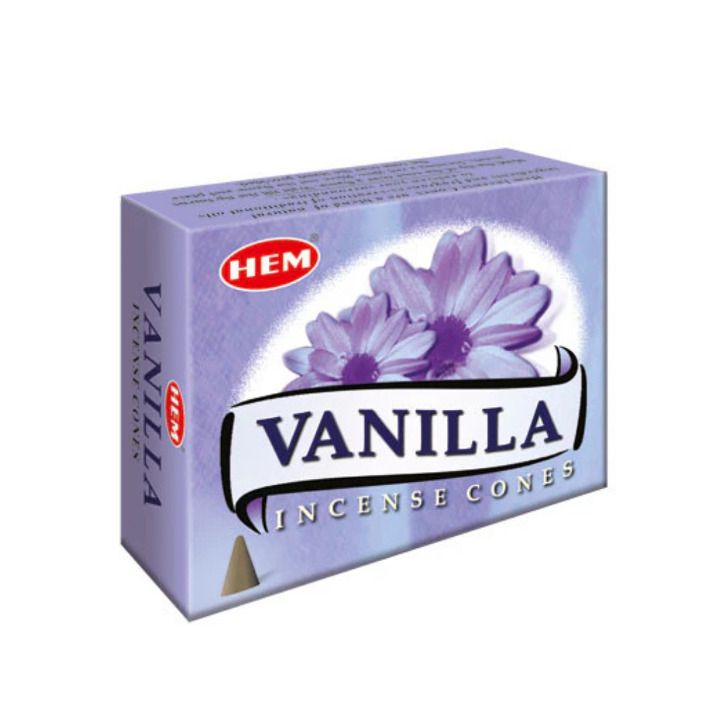 Conos de Incienso HEM Vanilla (Vainilla) – 25 g