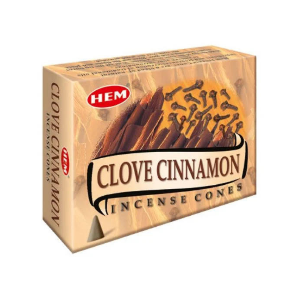 Conos de Incienso HEM Clove Cinnamon (Clavo y Canela) – 25 g