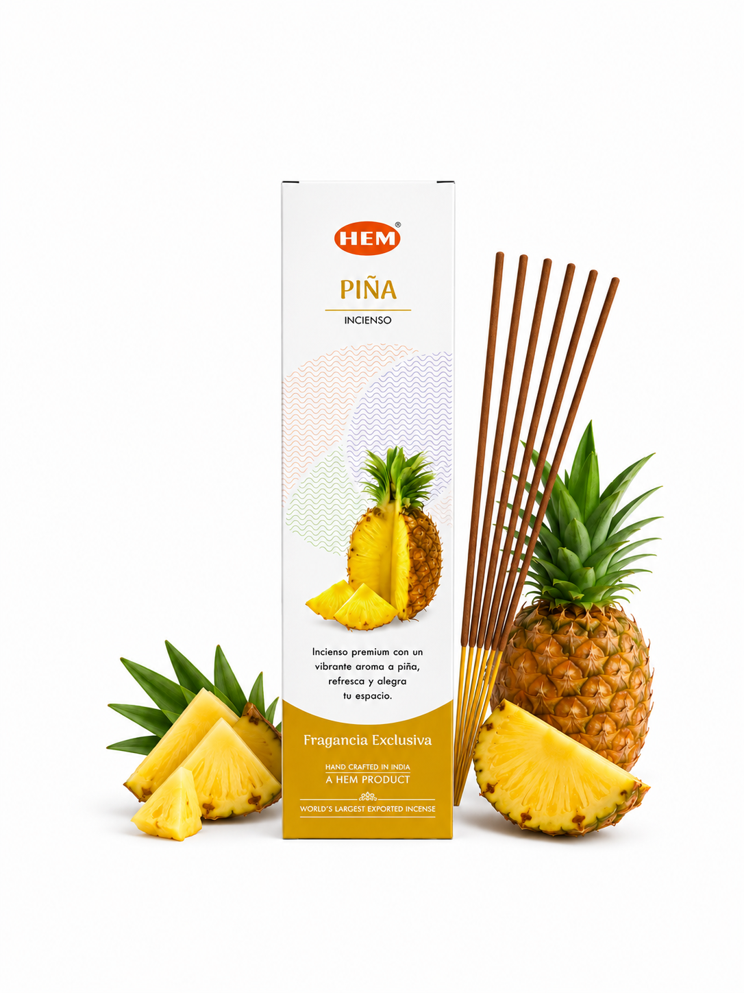 Incienso Vegano Orgánico HEM con Aroma a Piña